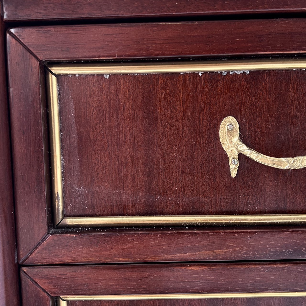 Ormolu Mounted Mahogany Two-Drawer End Table