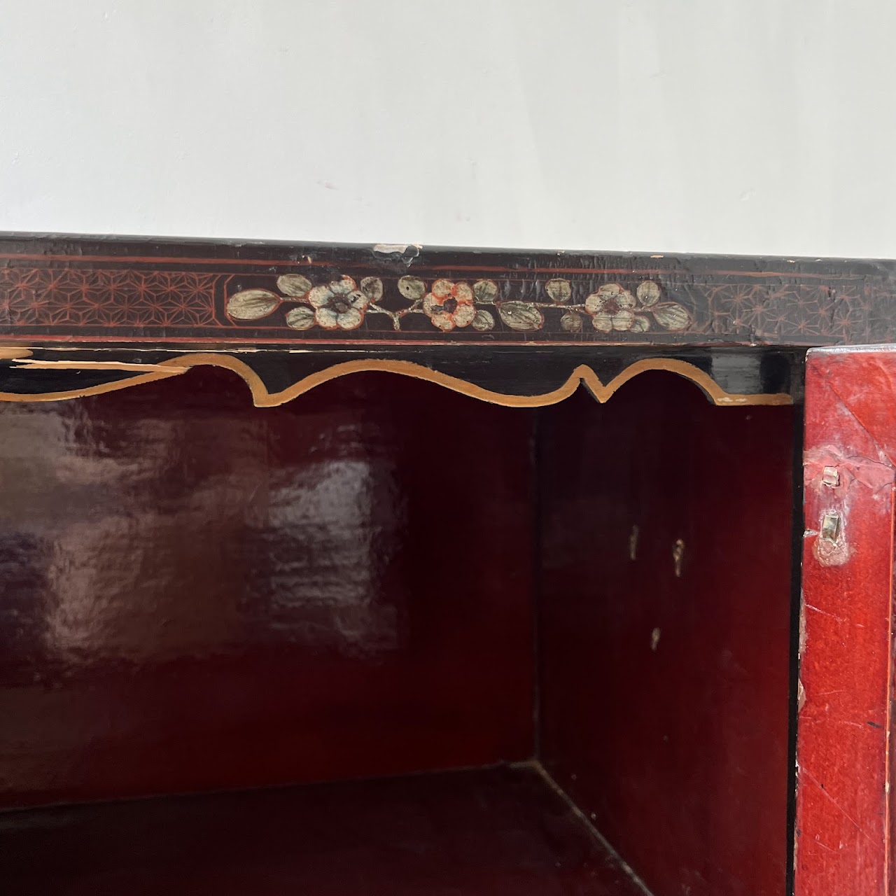 Chinoiserie Hand-Painted and Lacquered Antique Chest #2