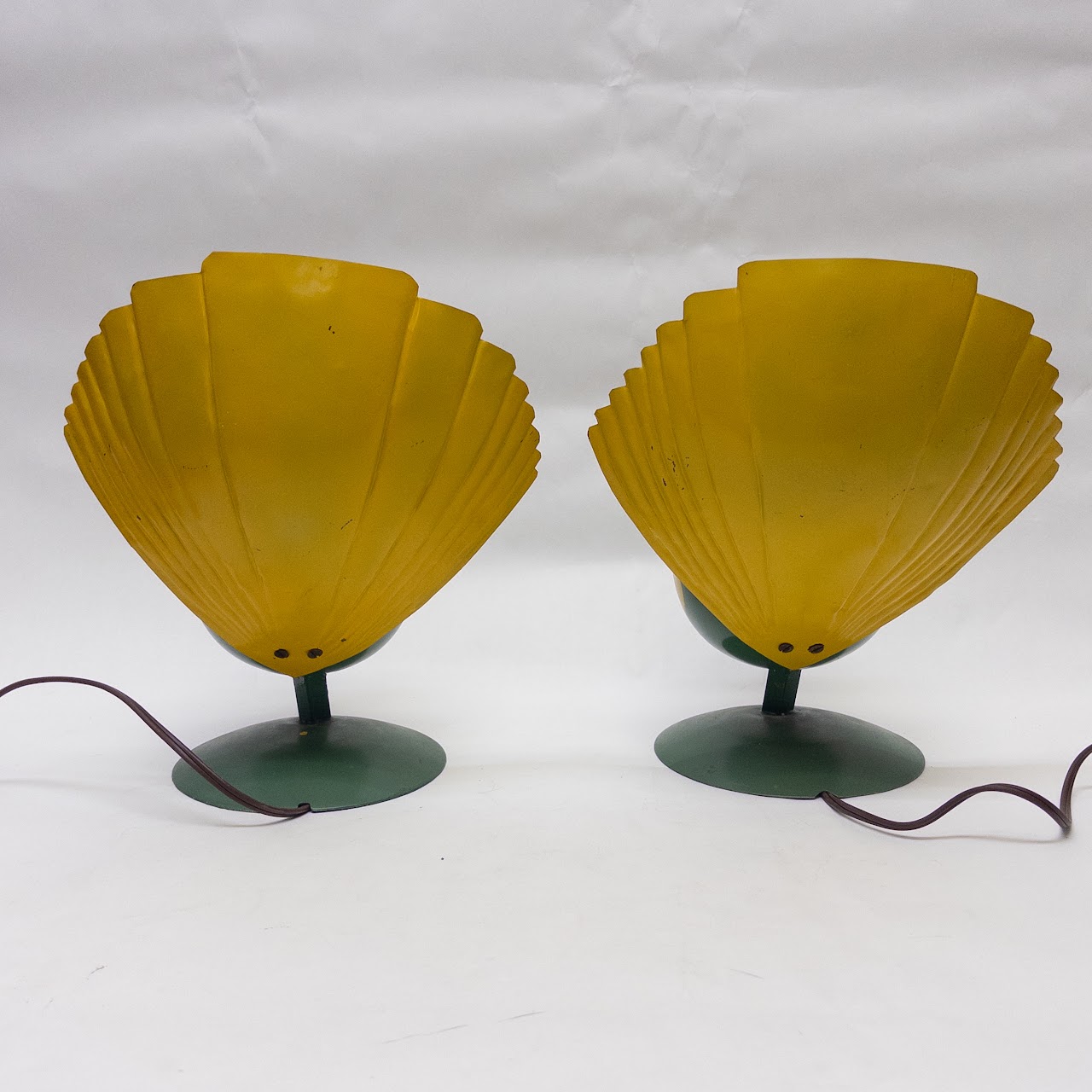 Walter Von Nessen for Miller Lamps Woofle Peacock Table Lamp Pair