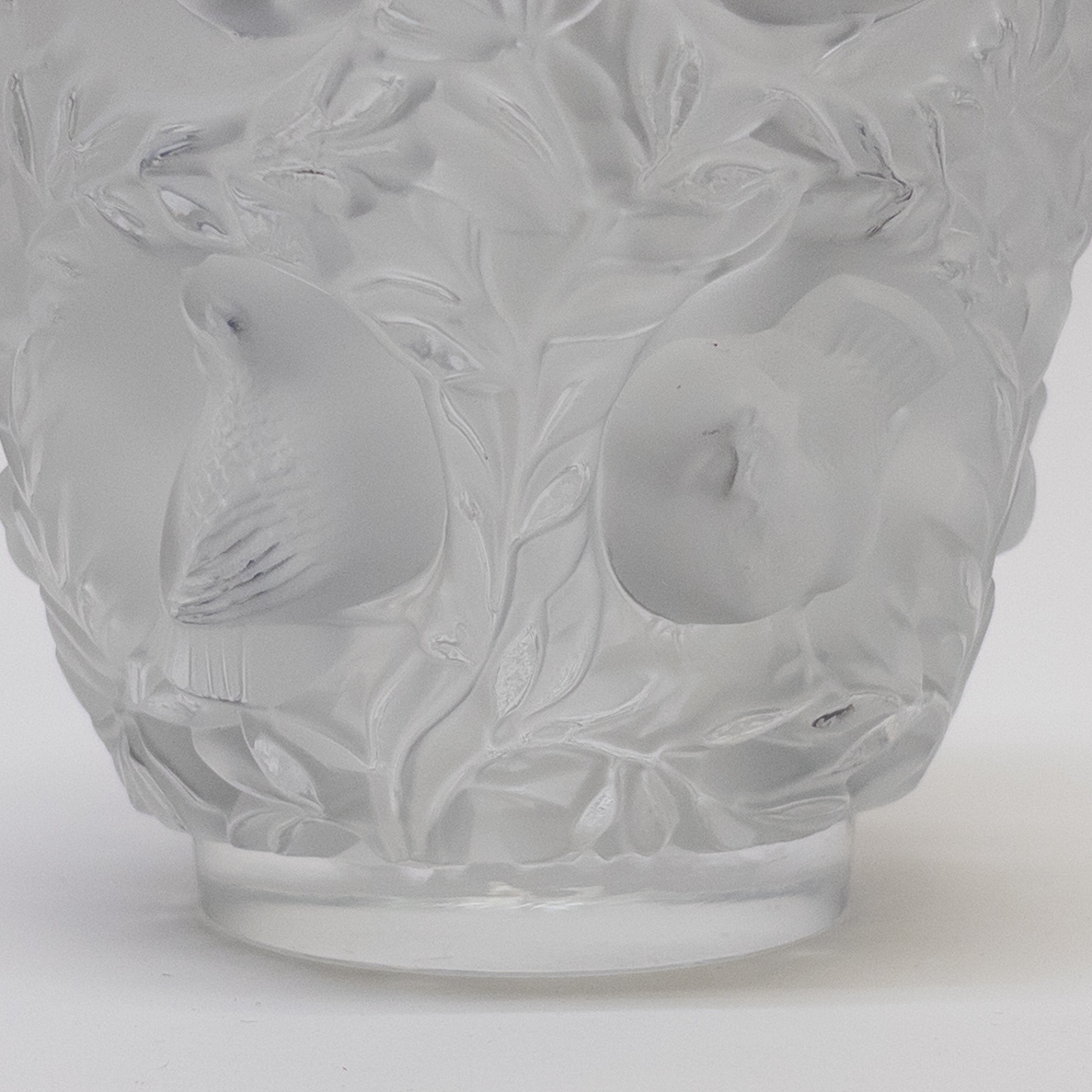 Lalique Molded Bagatelle Frosted Crystal vase