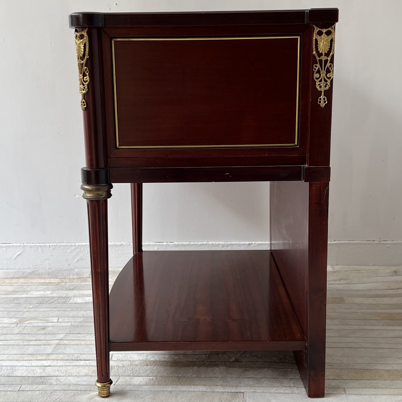 Ormolu Mounted Mahogany Two-Drawer End Table