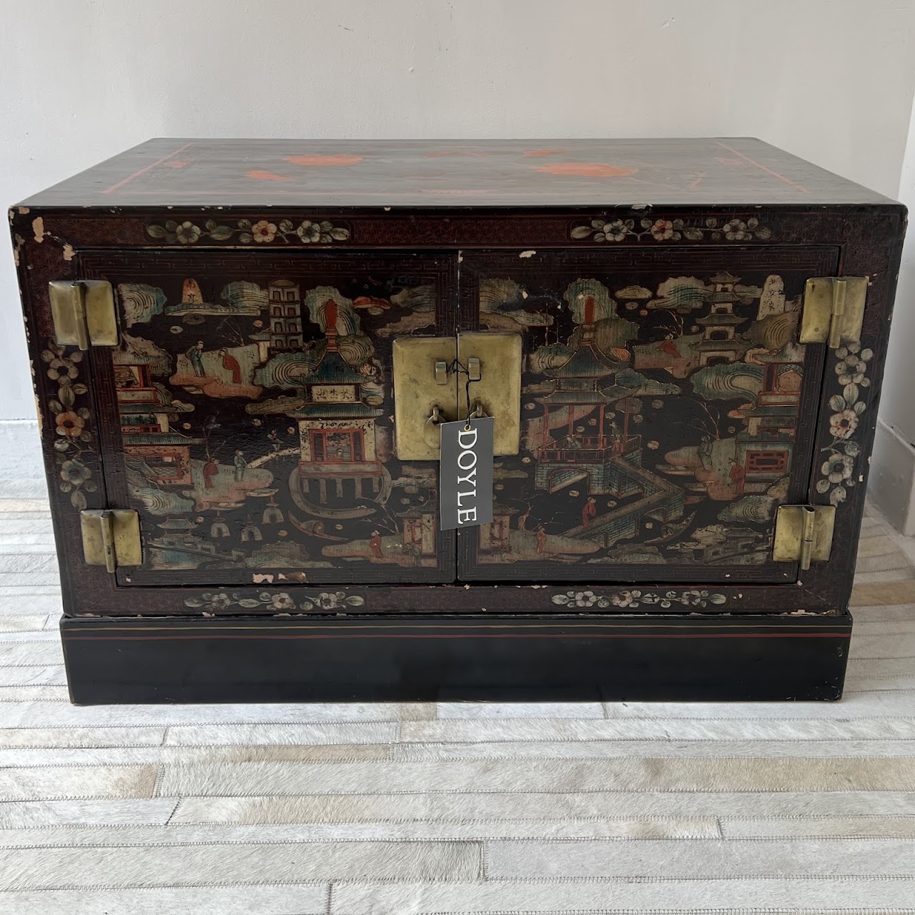 Chinoiserie Hand-Painted and Lacquered Antique Chest #2