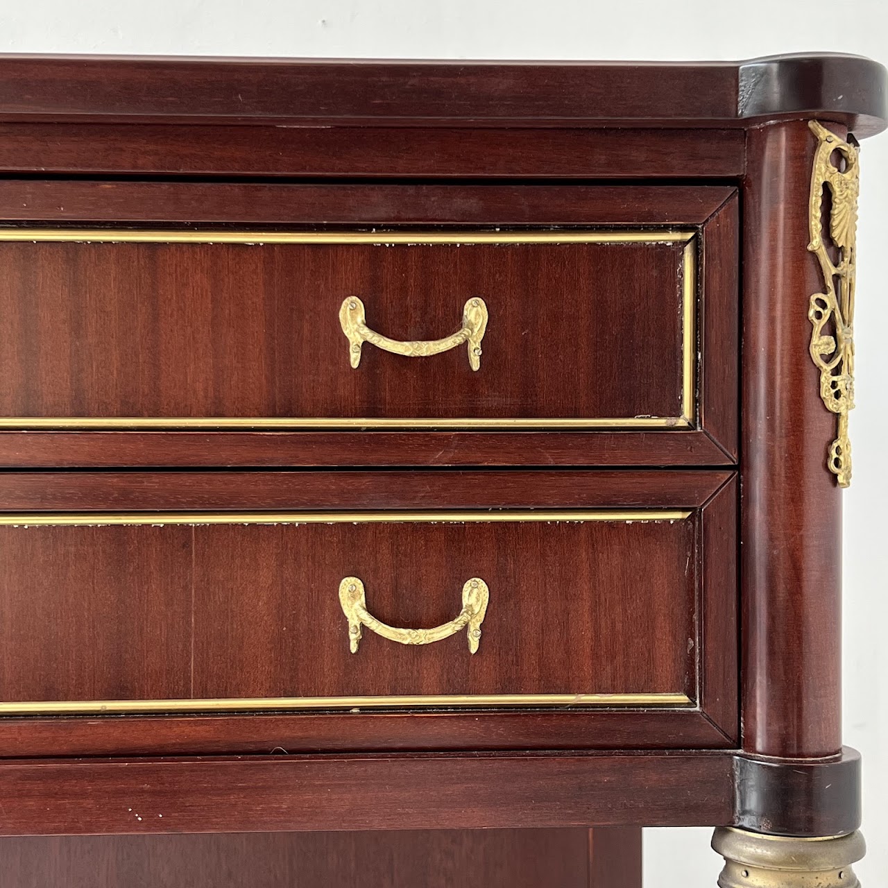 Ormolu Mounted Mahogany Two-Drawer End Table