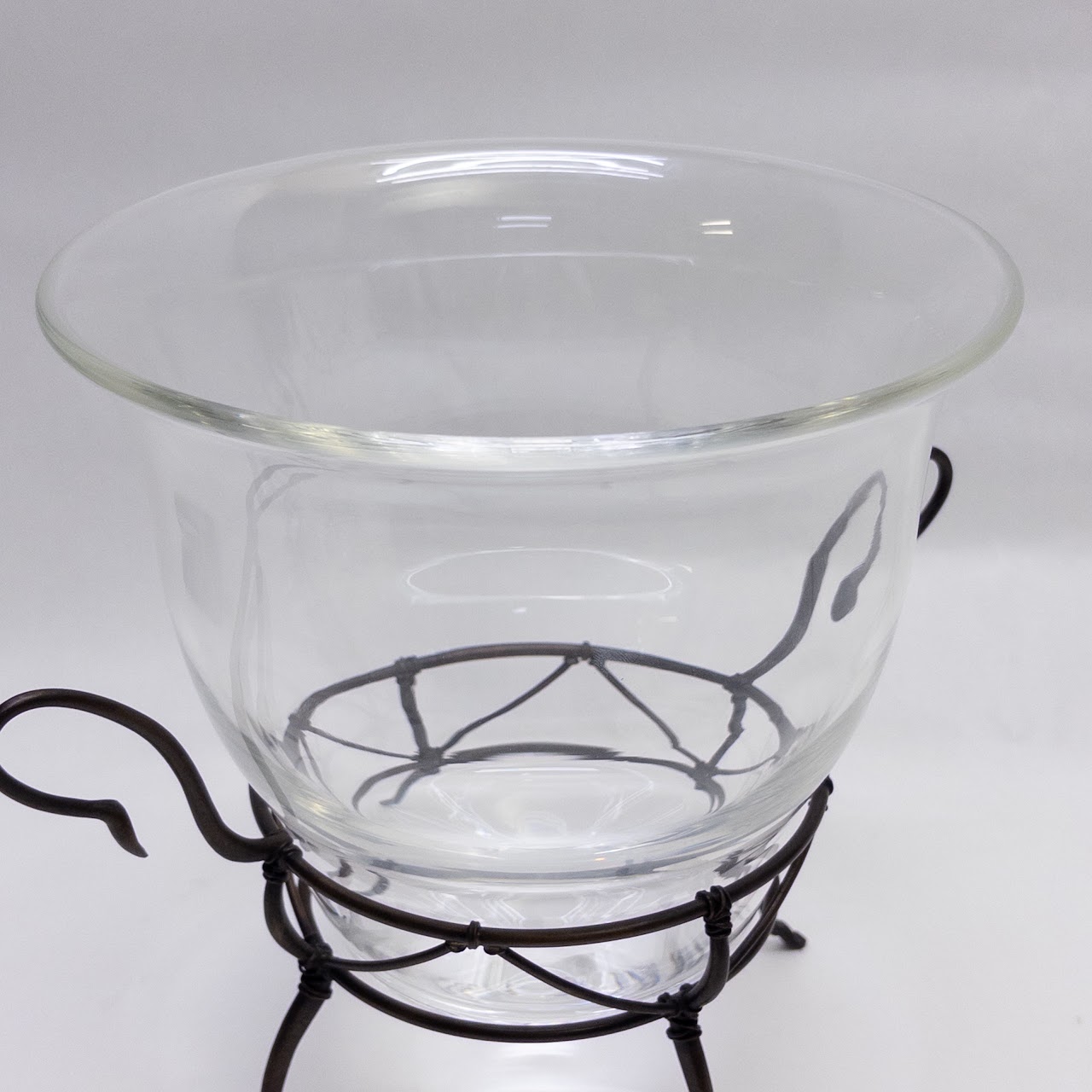 Steuben Glass and Michael Graves Archaic Style Bowl and Base Pair