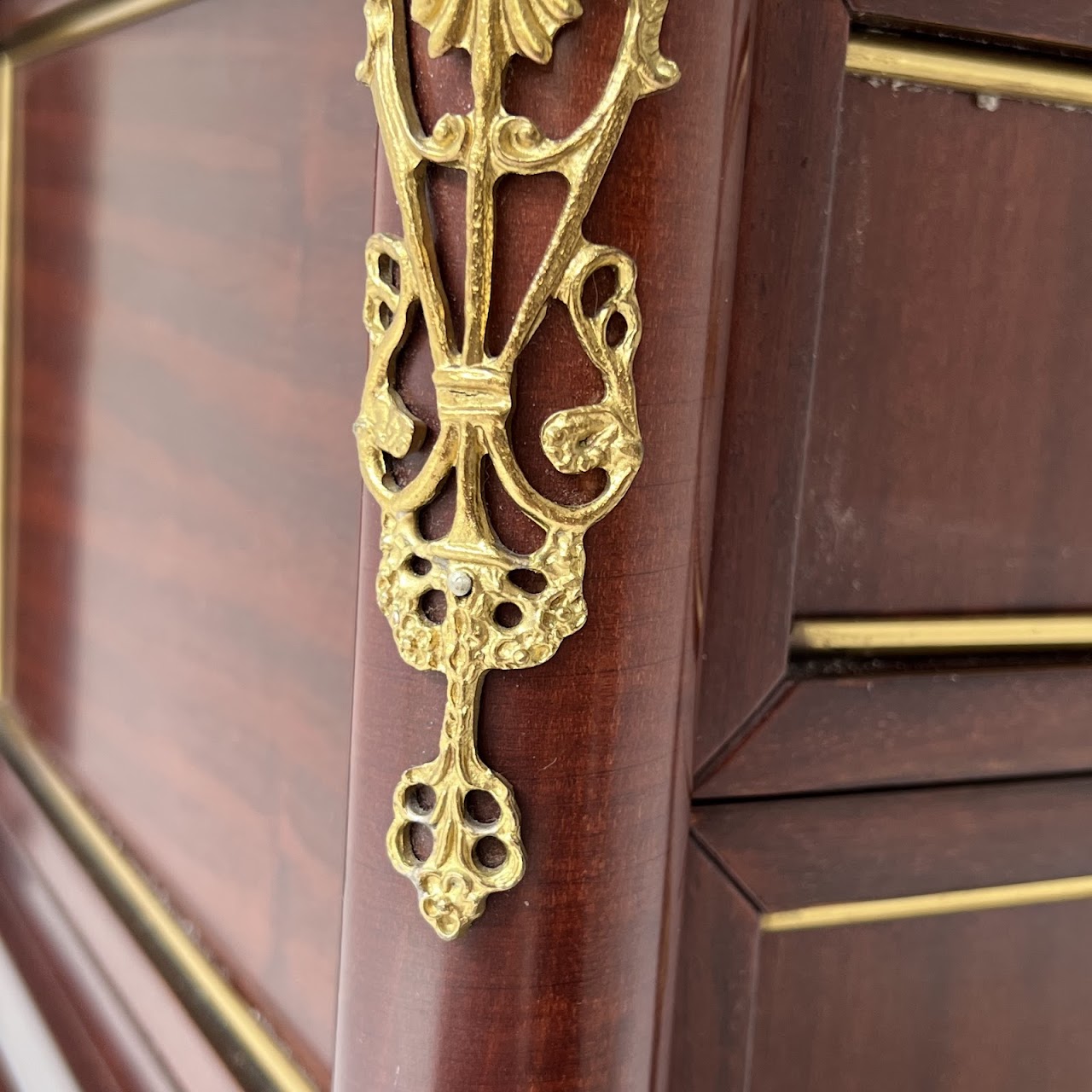 Ormolu Mounted Mahogany Two-Drawer End Table