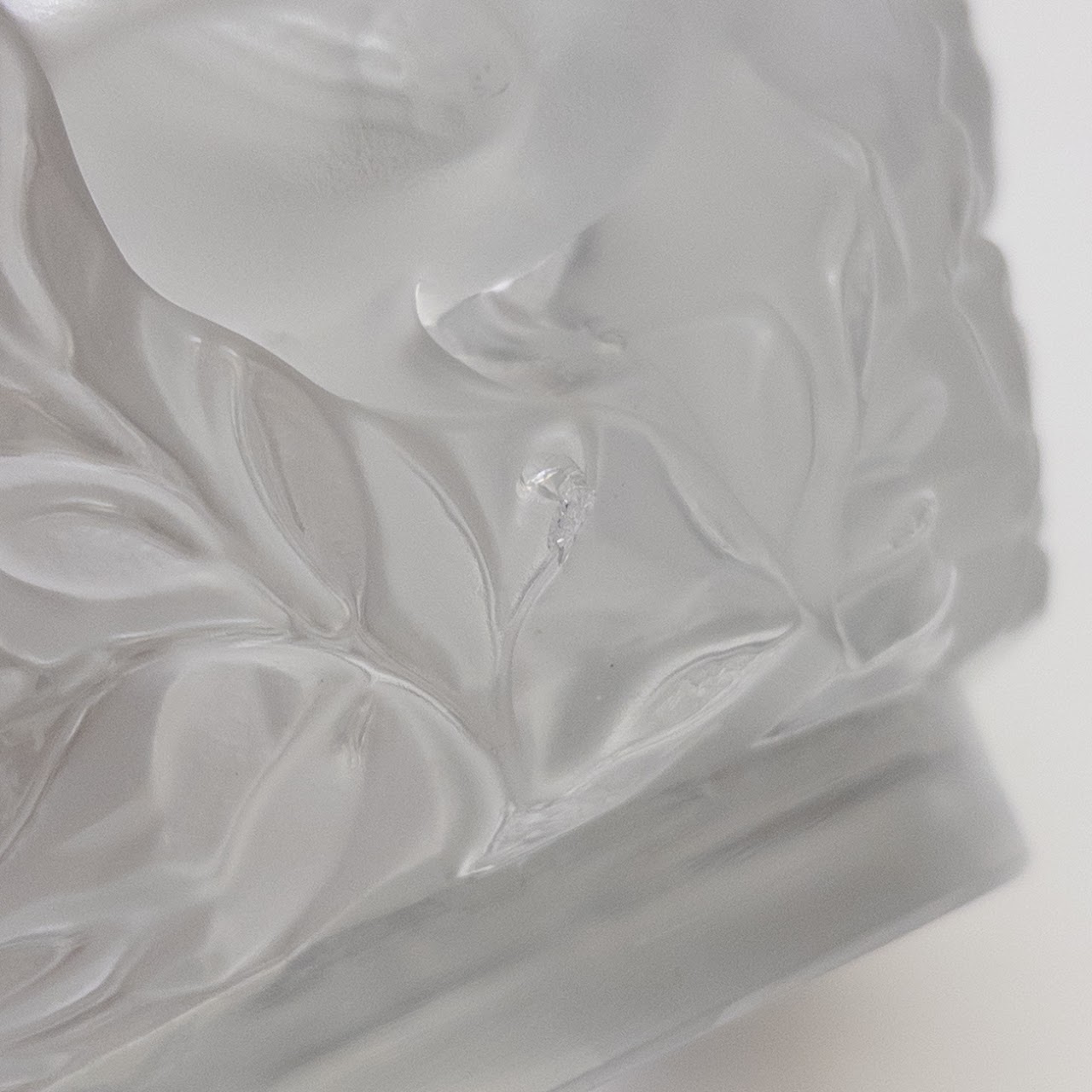 Lalique Molded Bagatelle Frosted Crystal vase