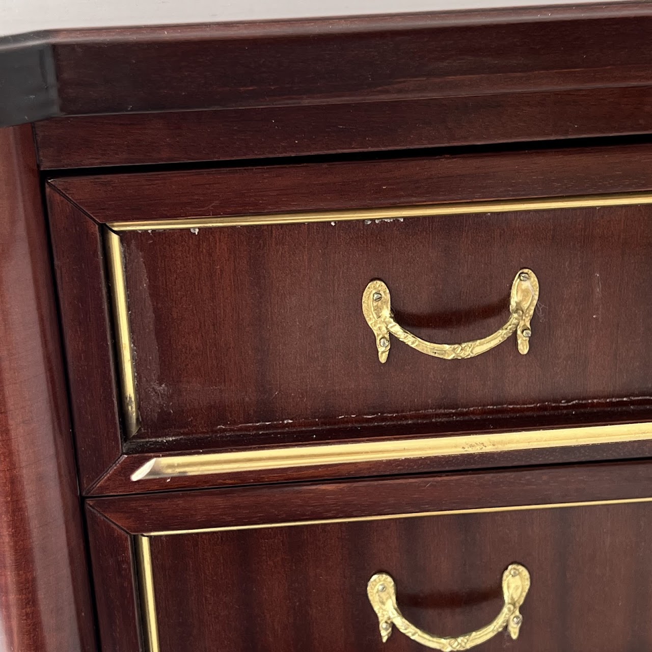 Ormolu Mounted Mahogany Two-Drawer End Table