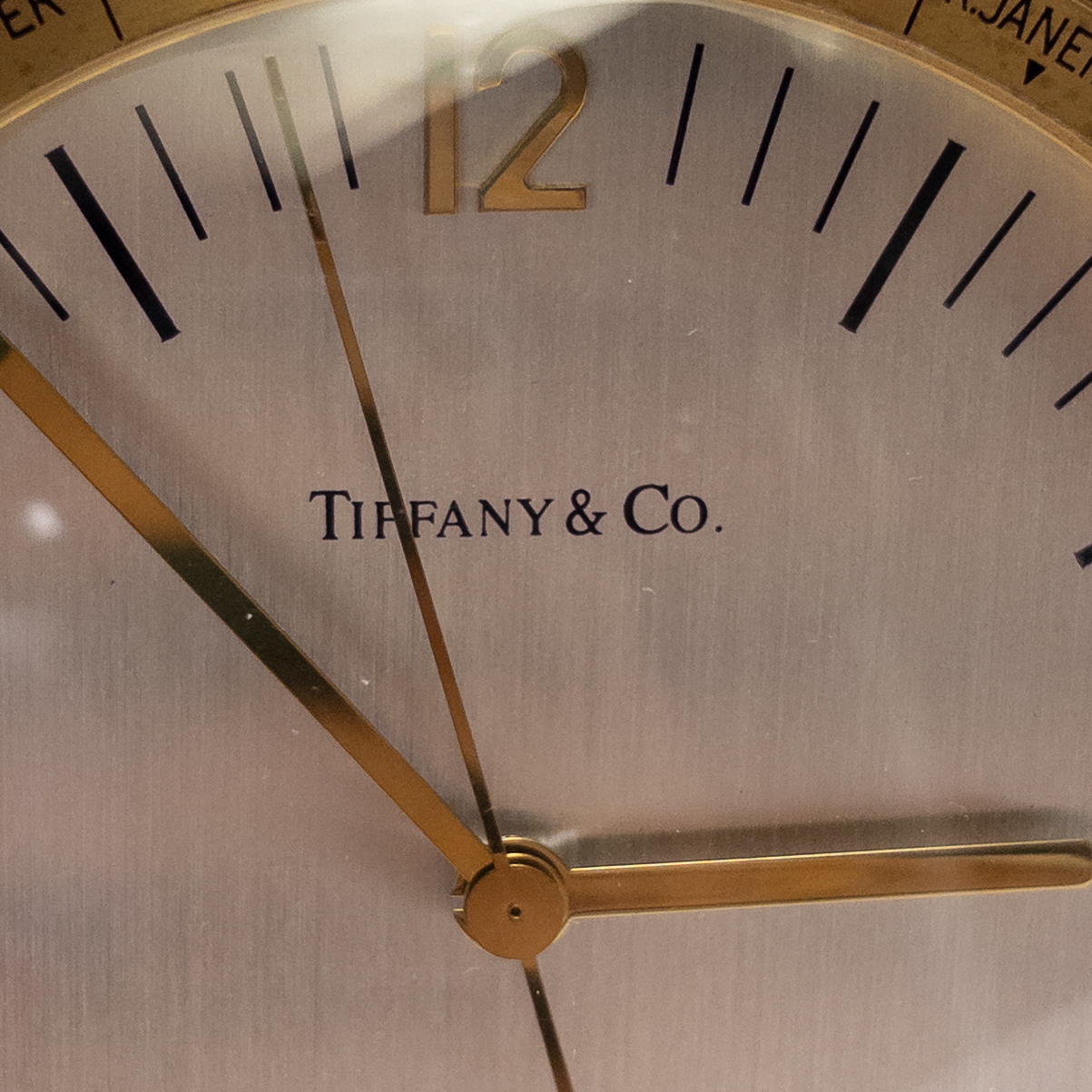 Tiffany & Co. Around The World Quartz Desk Clock. Monogrammed