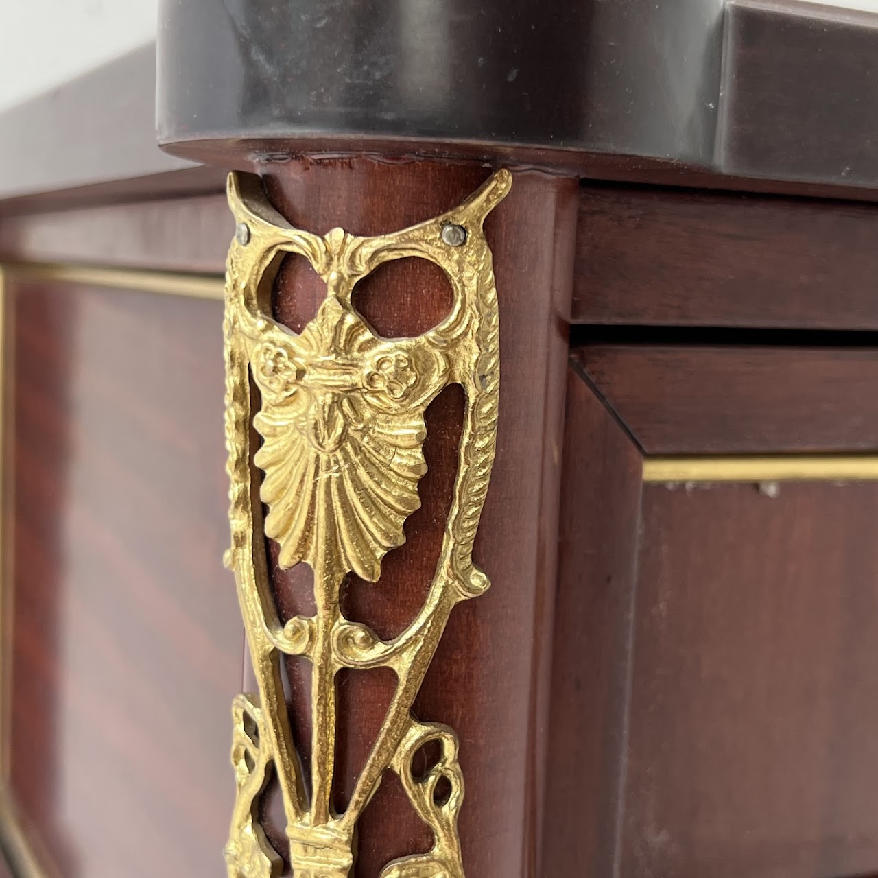 Ormolu Mounted Mahogany Two-Drawer End Table