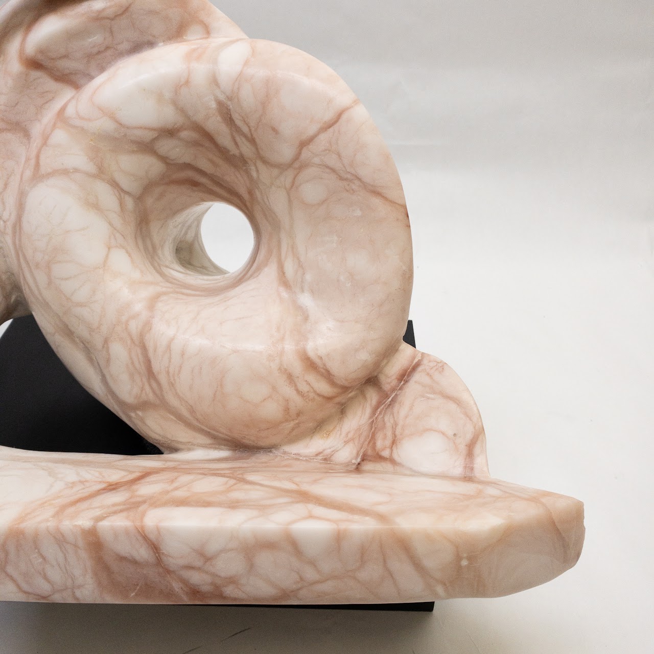 Signed Pink Marble Modernist Sculpture