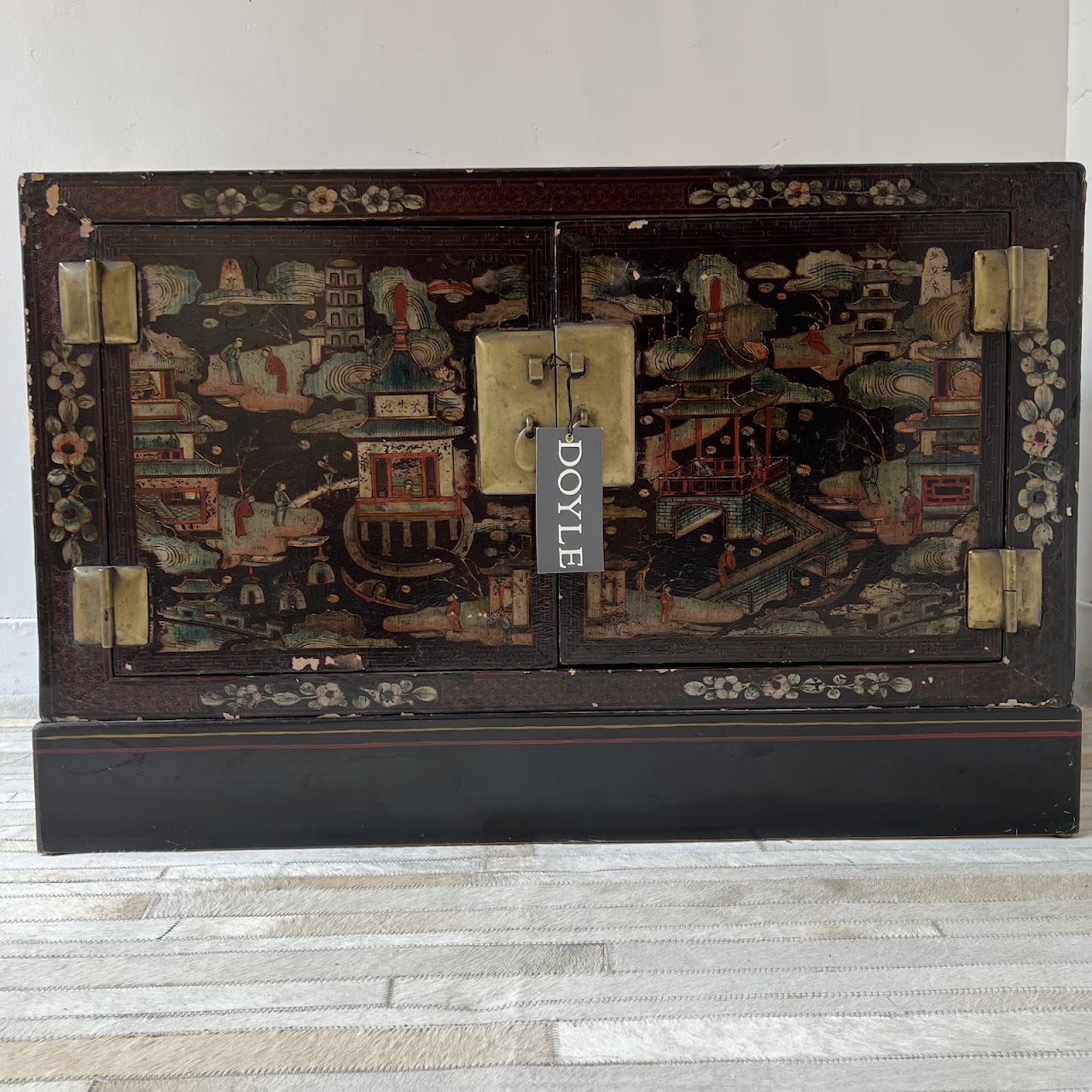 Chinoiserie Hand-Painted and Lacquered Antique Chest #2