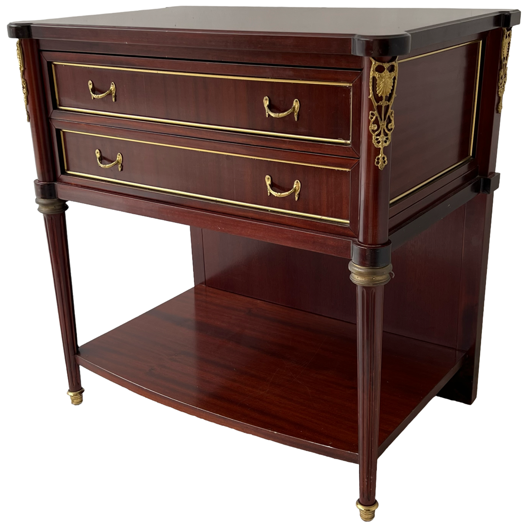 Ormolu Mounted Mahogany Two-Drawer End Table