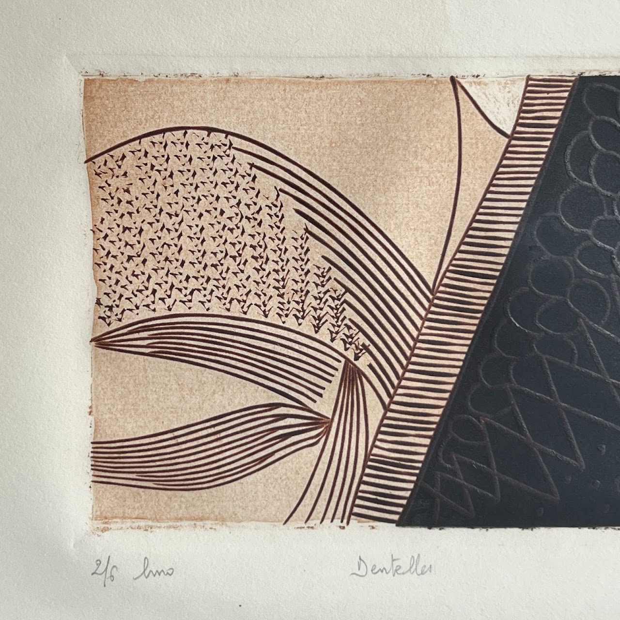 'Dentelles' French Modernist Signed Etching and Embossing