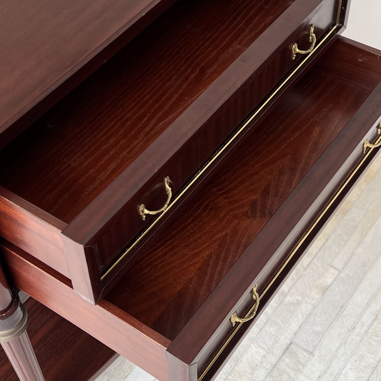 Ormolu Mounted Mahogany Two-Drawer End Table