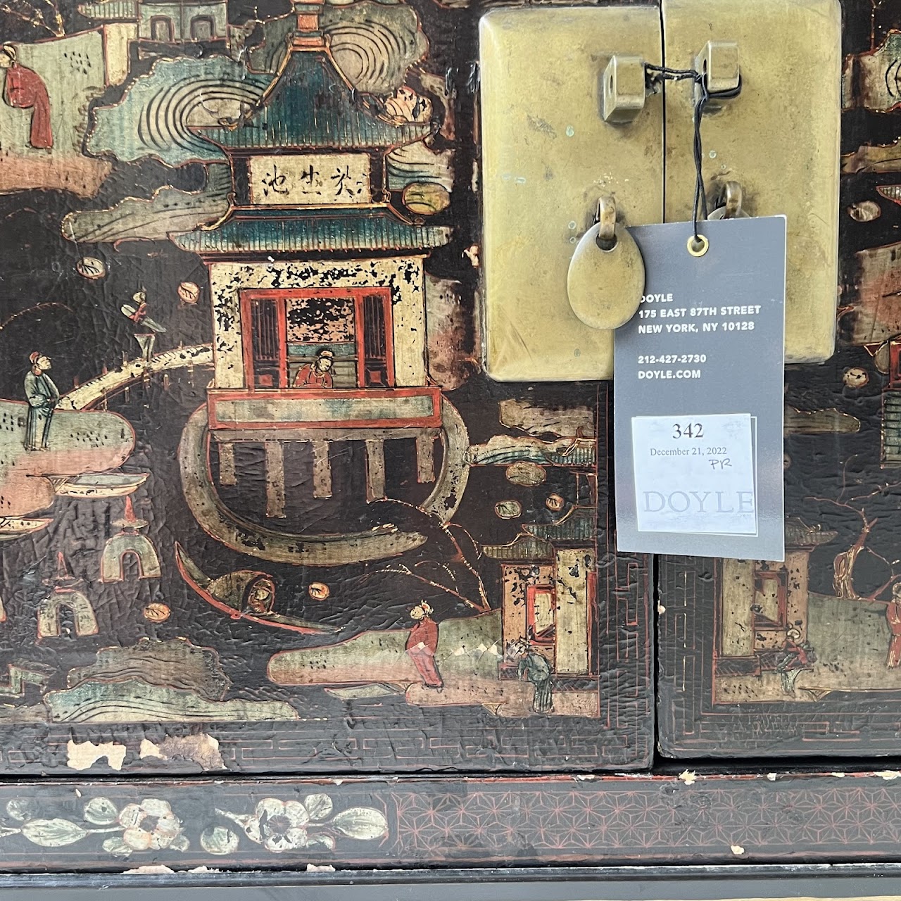 Chinoiserie Hand-Painted and Lacquered Antique Chest #2