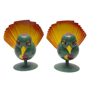 Walter Von Nessen for Miller Lamps Woofle Peacock Table Lamp Pair
