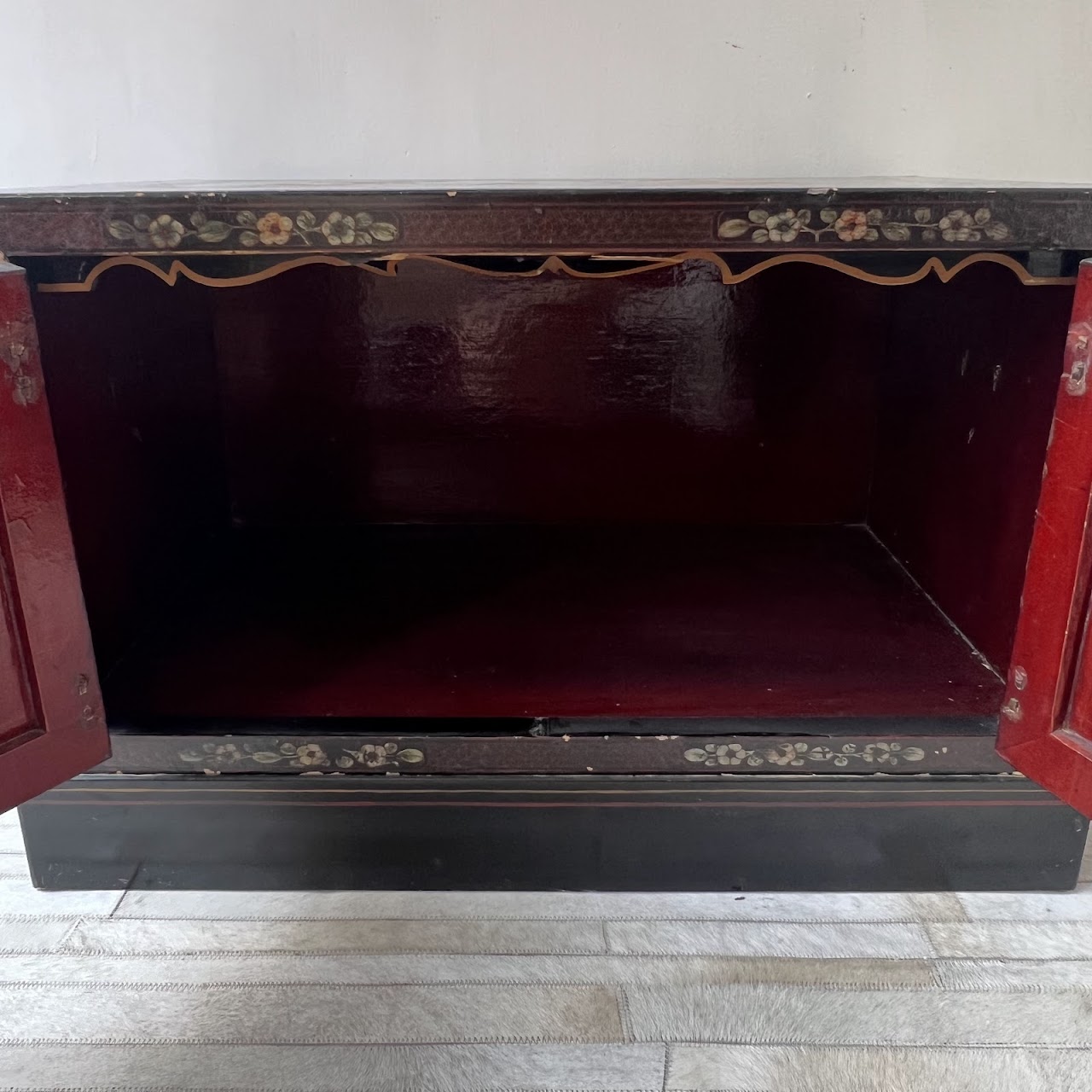 Chinoiserie Hand-Painted and Lacquered Antique Chest #2