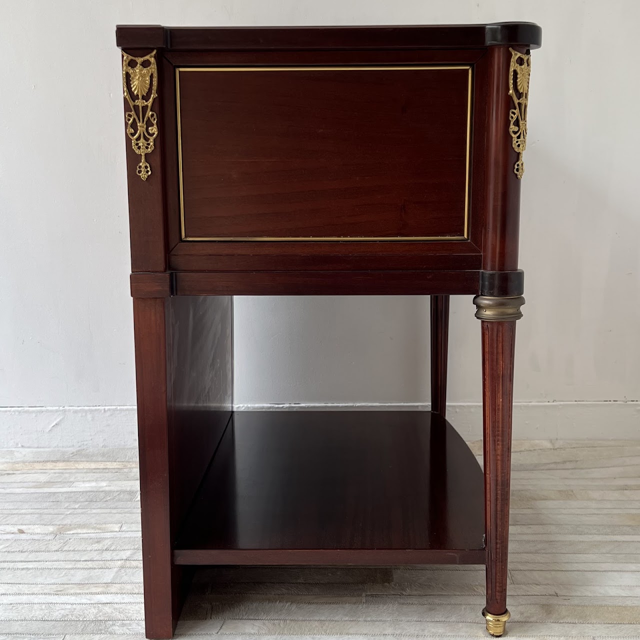 Ormolu Mounted Mahogany Two-Drawer End Table