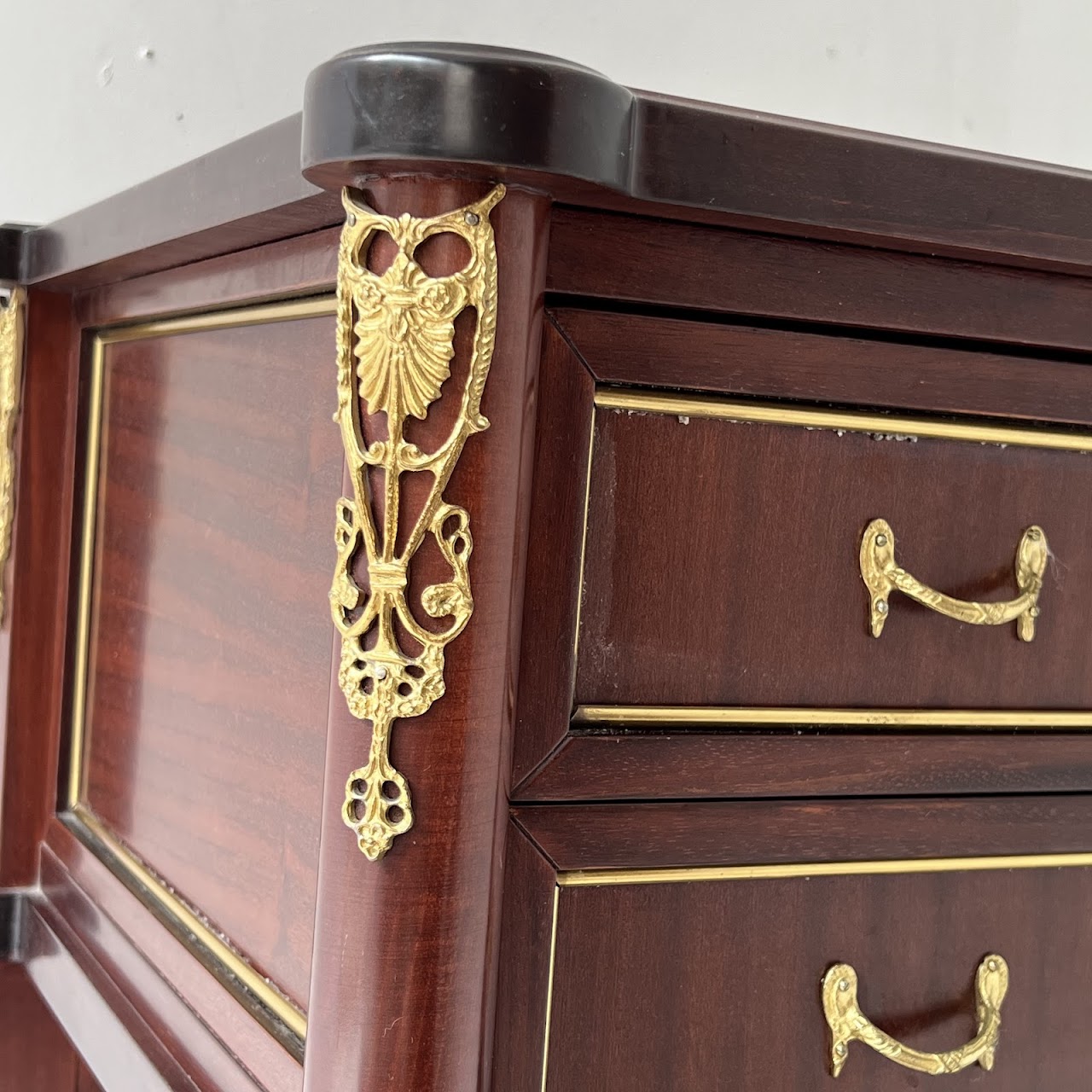 Ormolu Mounted Mahogany Two-Drawer End Table