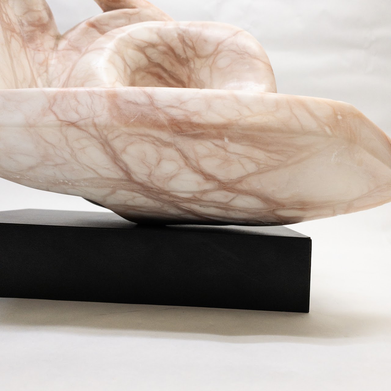 Signed Pink Marble Modernist Sculpture