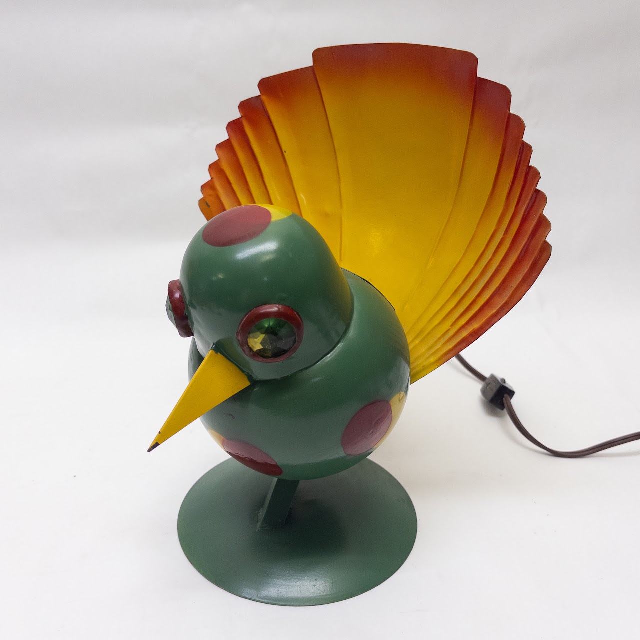 Walter Von Nessen for Miller Lamps Woofle Peacock Table Lamp Pair