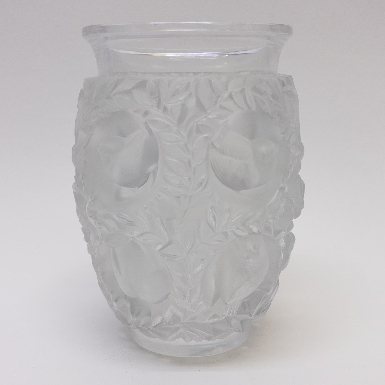 Lalique Molded Bagatelle Frosted Crystal vase