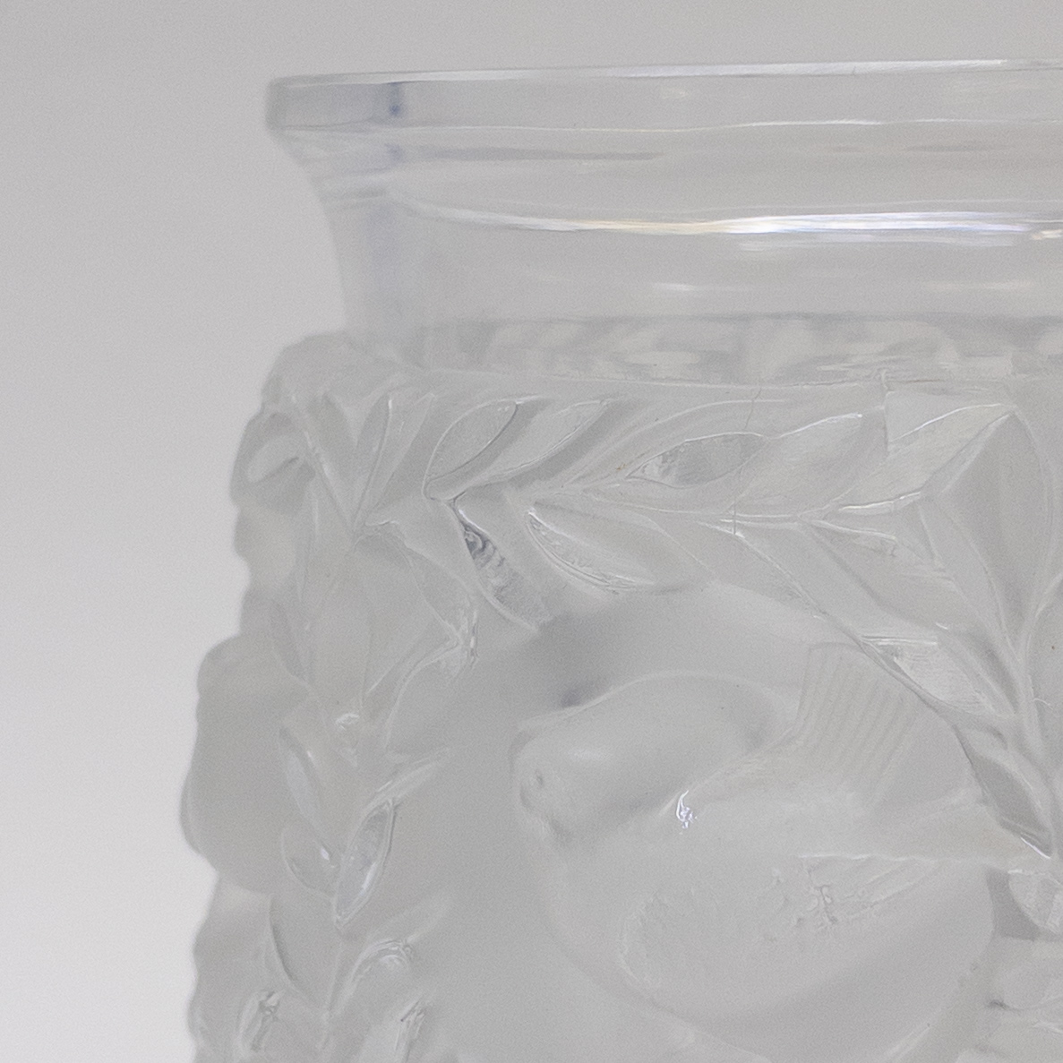 Lalique Molded Bagatelle Frosted Crystal vase