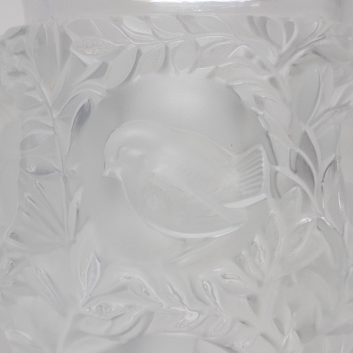 Lalique Molded Bagatelle Frosted Crystal vase