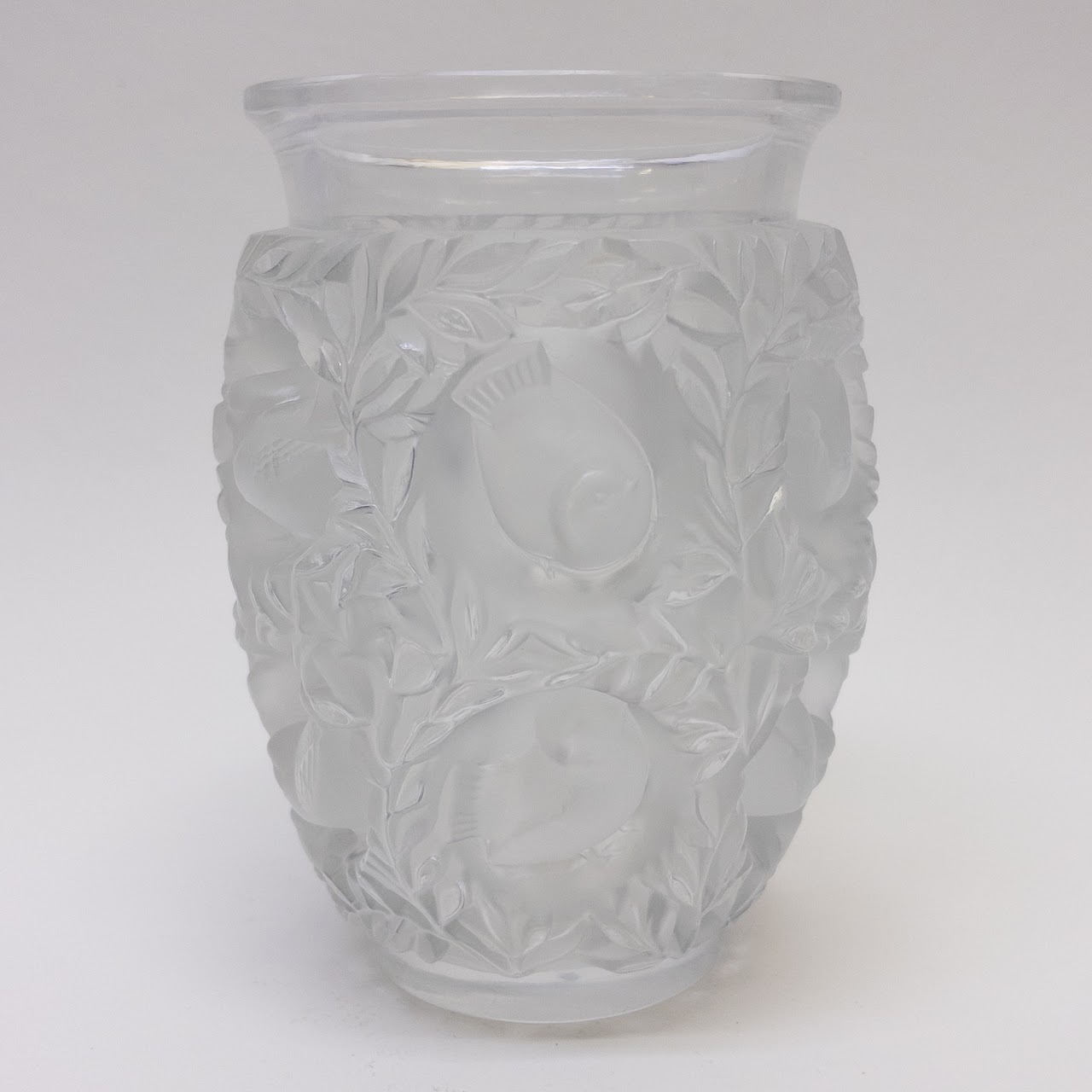 Lalique Molded Bagatelle Frosted Crystal vase