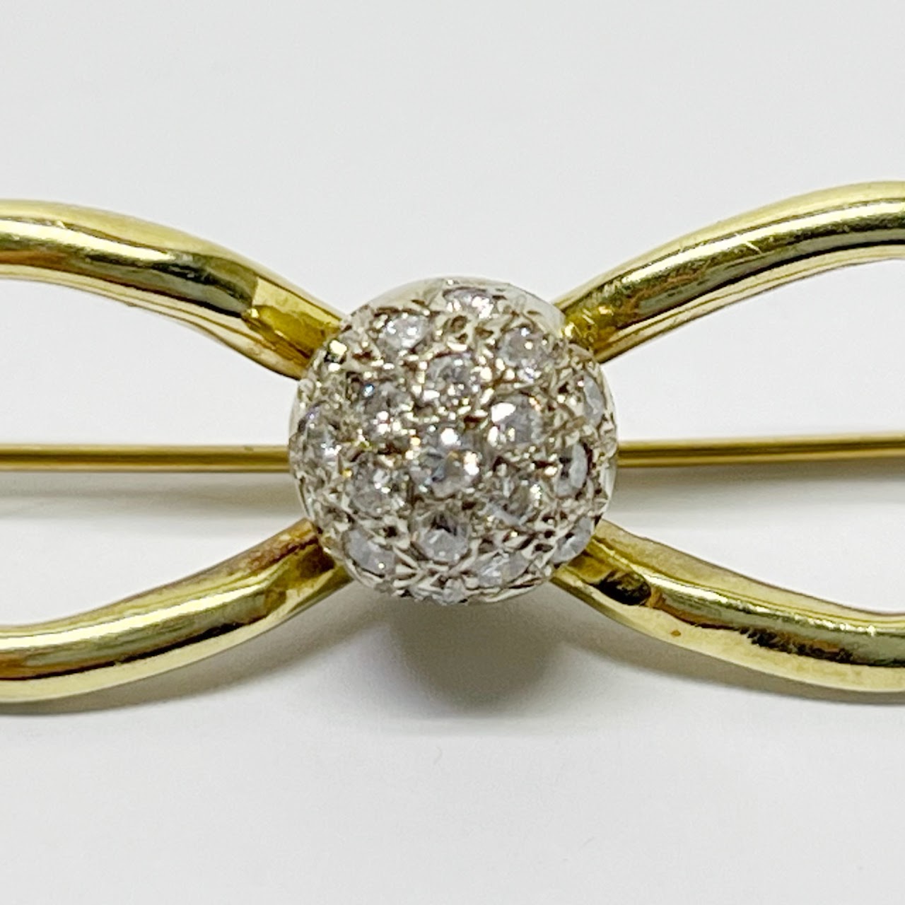 14K Gold and Diamond Brooch