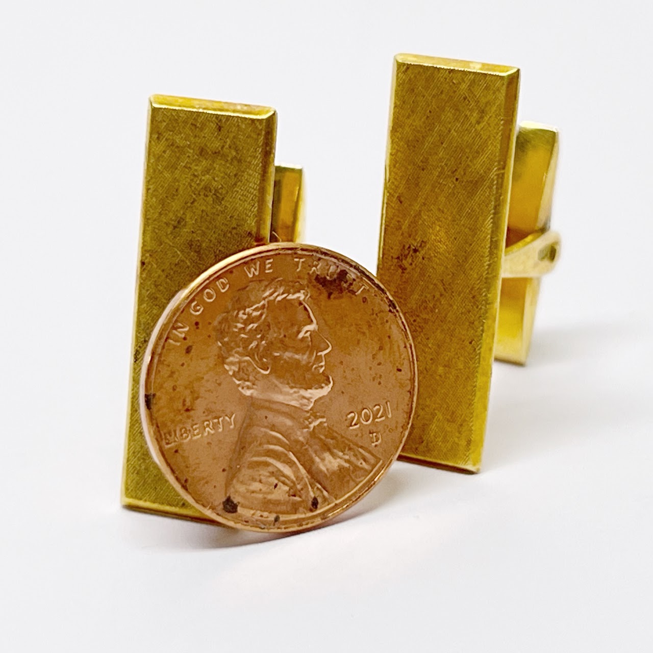 18K Gold Etched Cufflinks