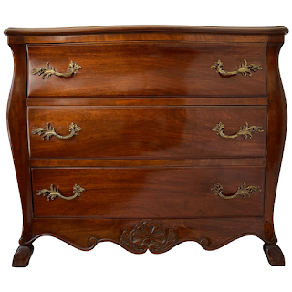 Louis XV Style Mahogany Three Drawer Dresser