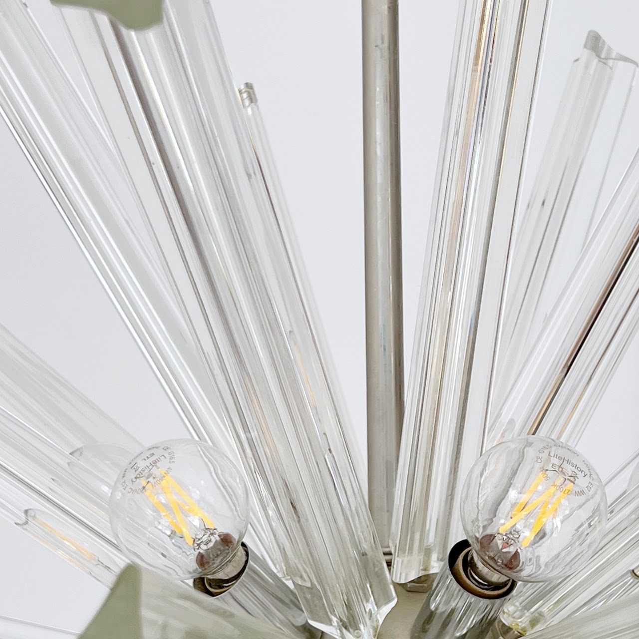 Mid-Century Modern Italian Chrome and Glass Sputnik Chandelier