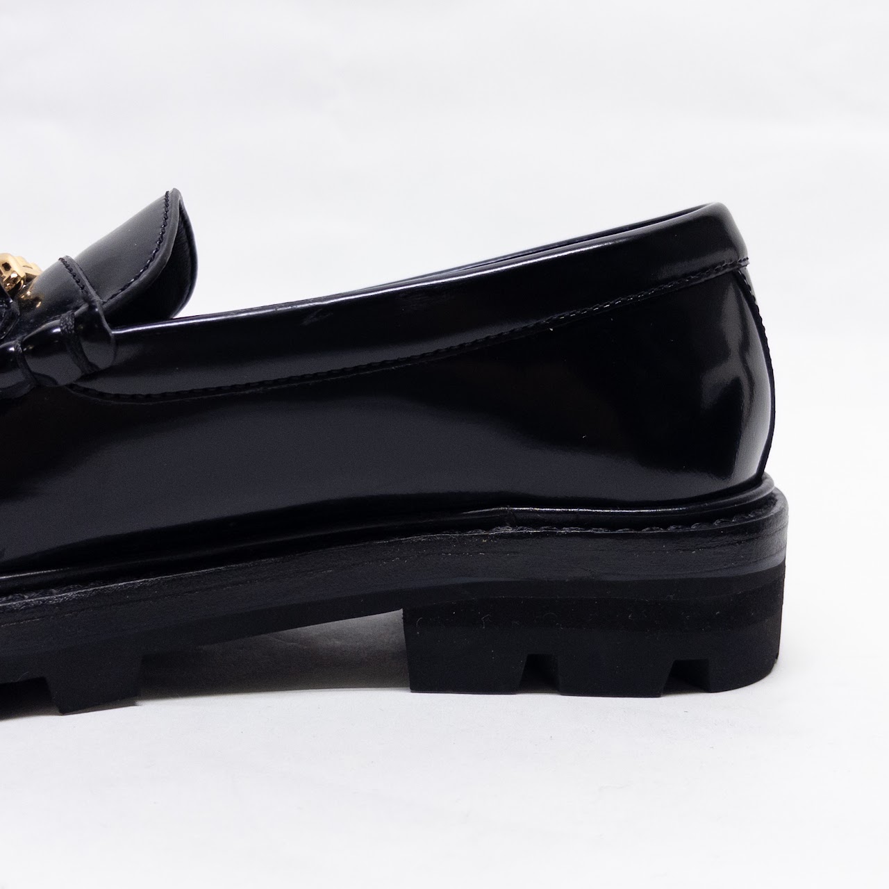 Celine Black Leather Margaret Loafers