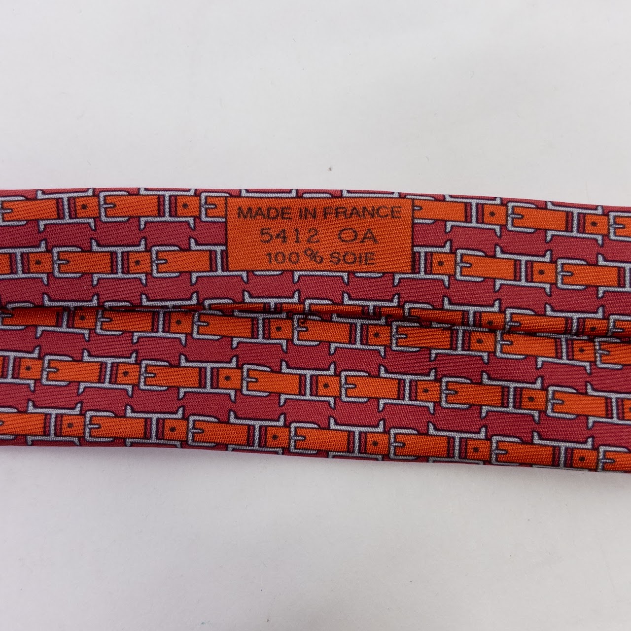 Hermès Red H Buckle Silk Tie