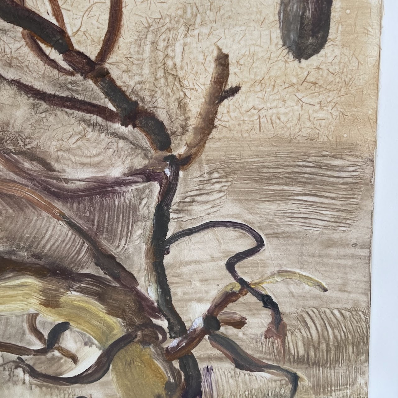 'Herbarium I' Signed Aquatint Etching, Chine Collé and Gold Leaf Monotype