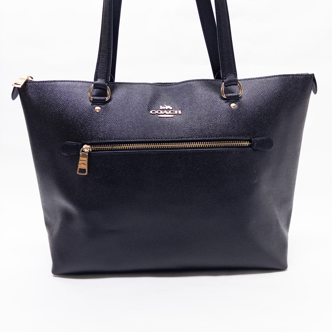 Coach Black Leather Gallery Tote Bag