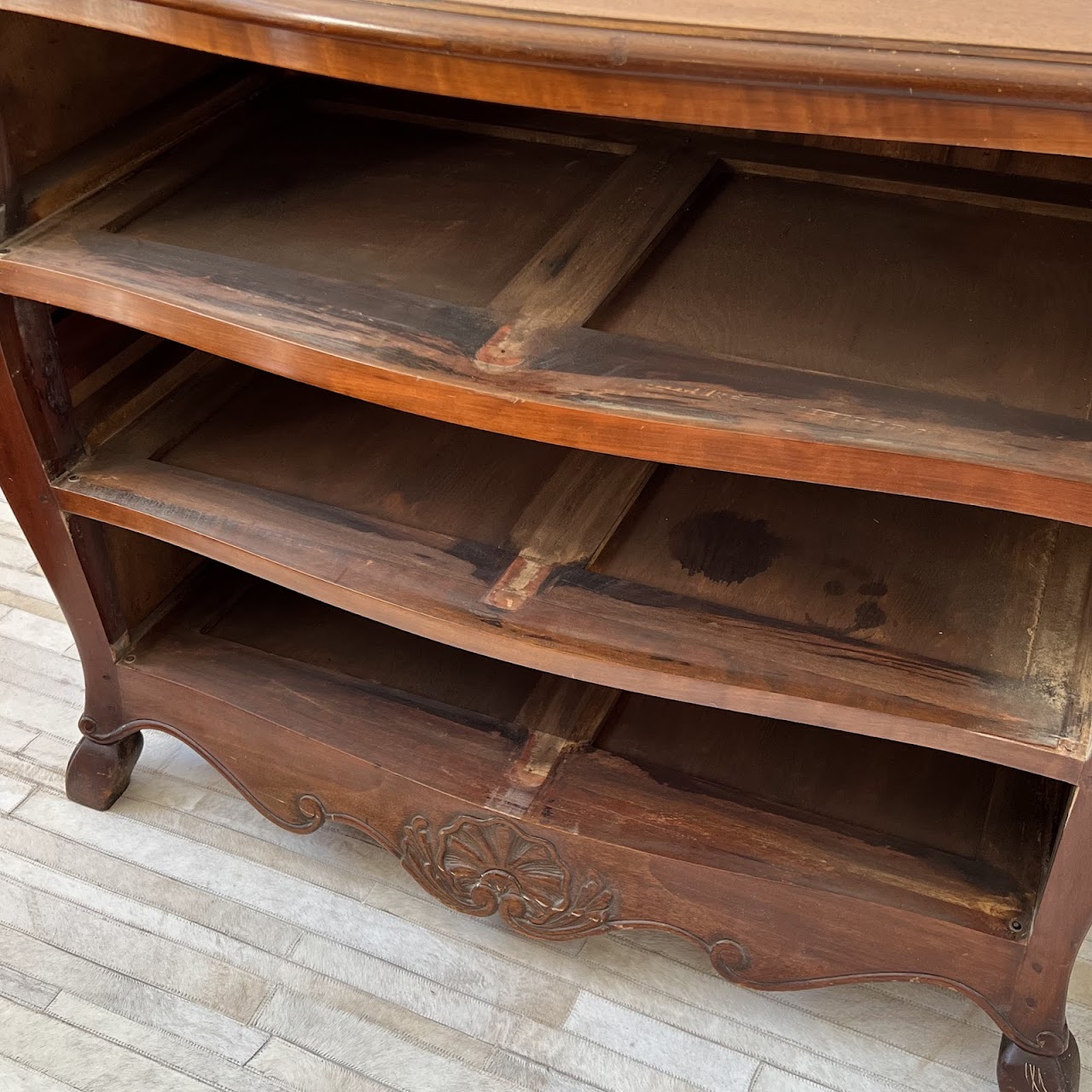 Louis XV Style Mahogany Three Drawer Dresser