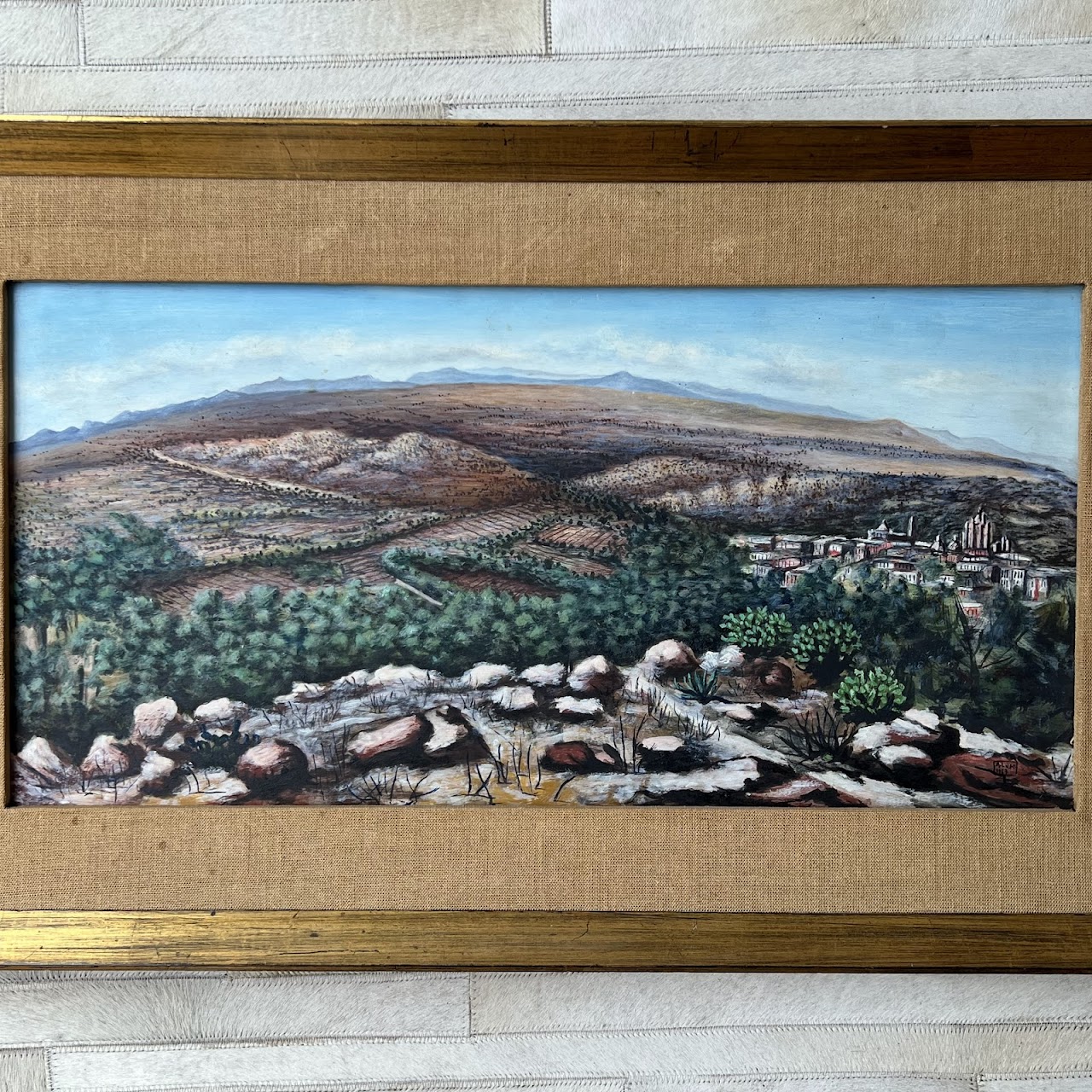 Amador Lugo Guadarrama 'Valle de San Miguel' Signed Mexican Landscape Painting, 1963