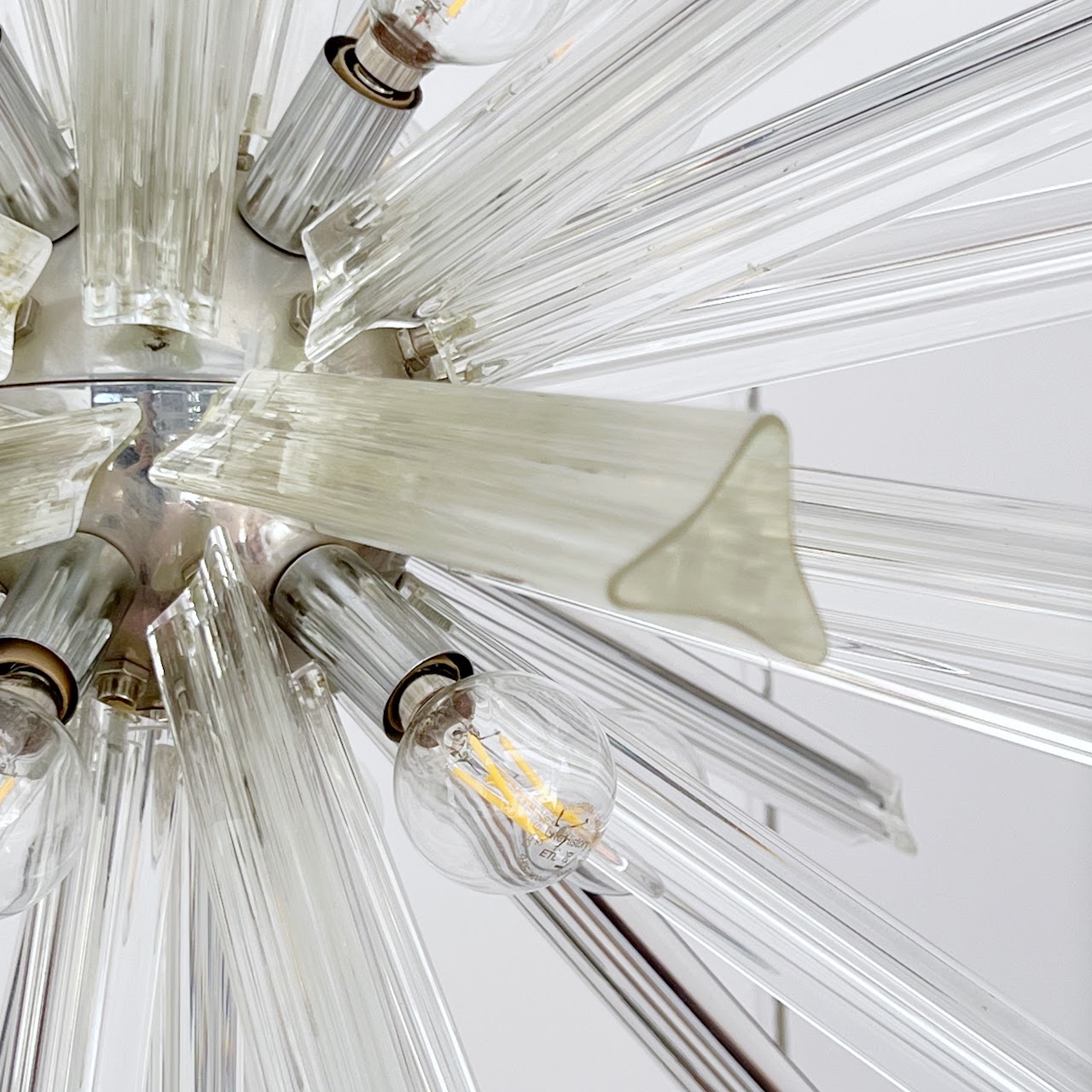 Mid-Century Modern Italian Chrome and Glass Sputnik Chandelier