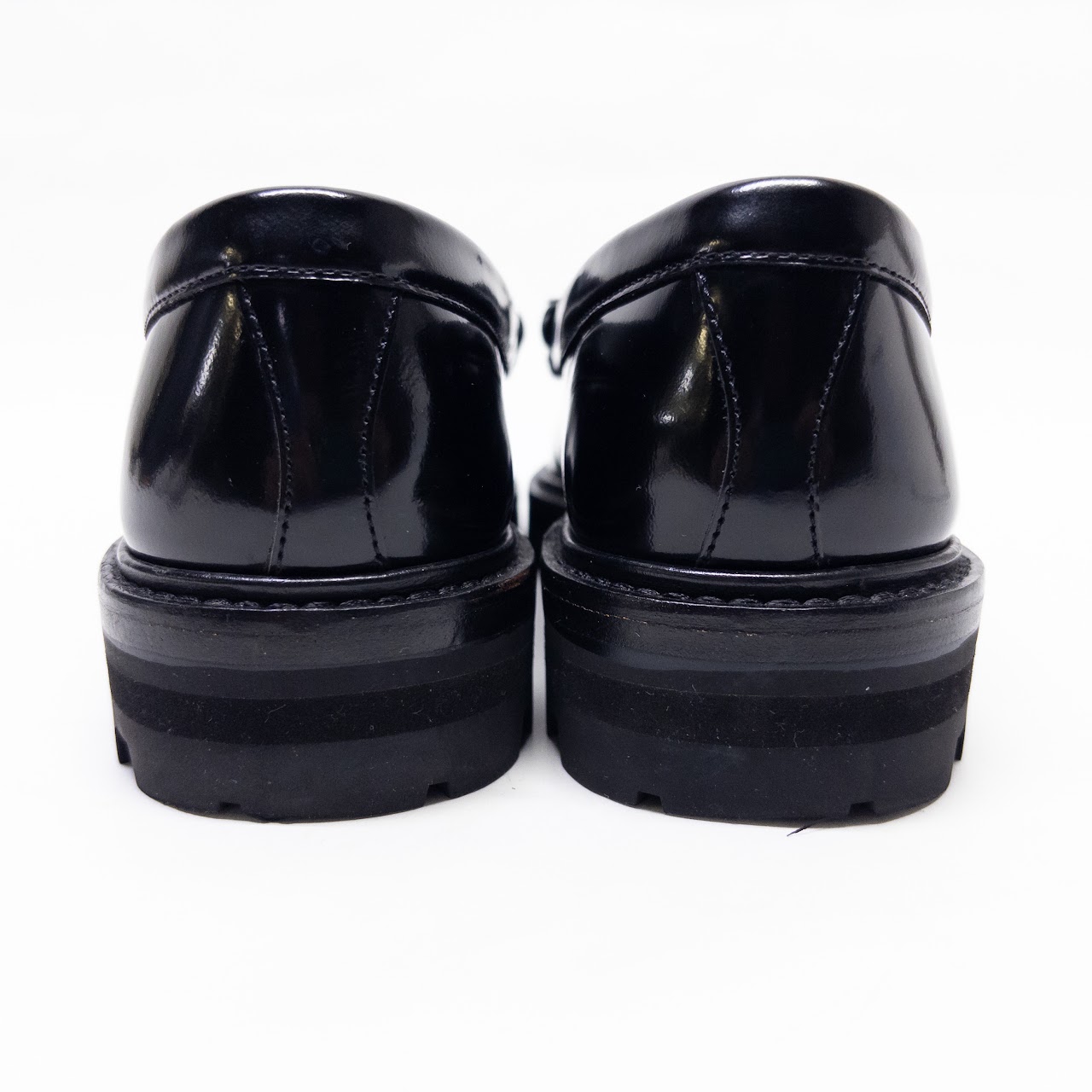 Celine Black Leather Margaret Loafers