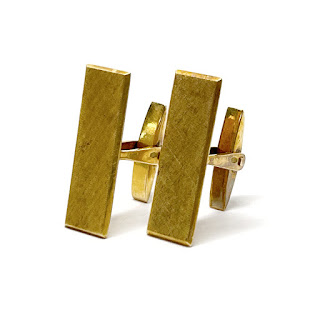 18K Gold Etched Cufflinks