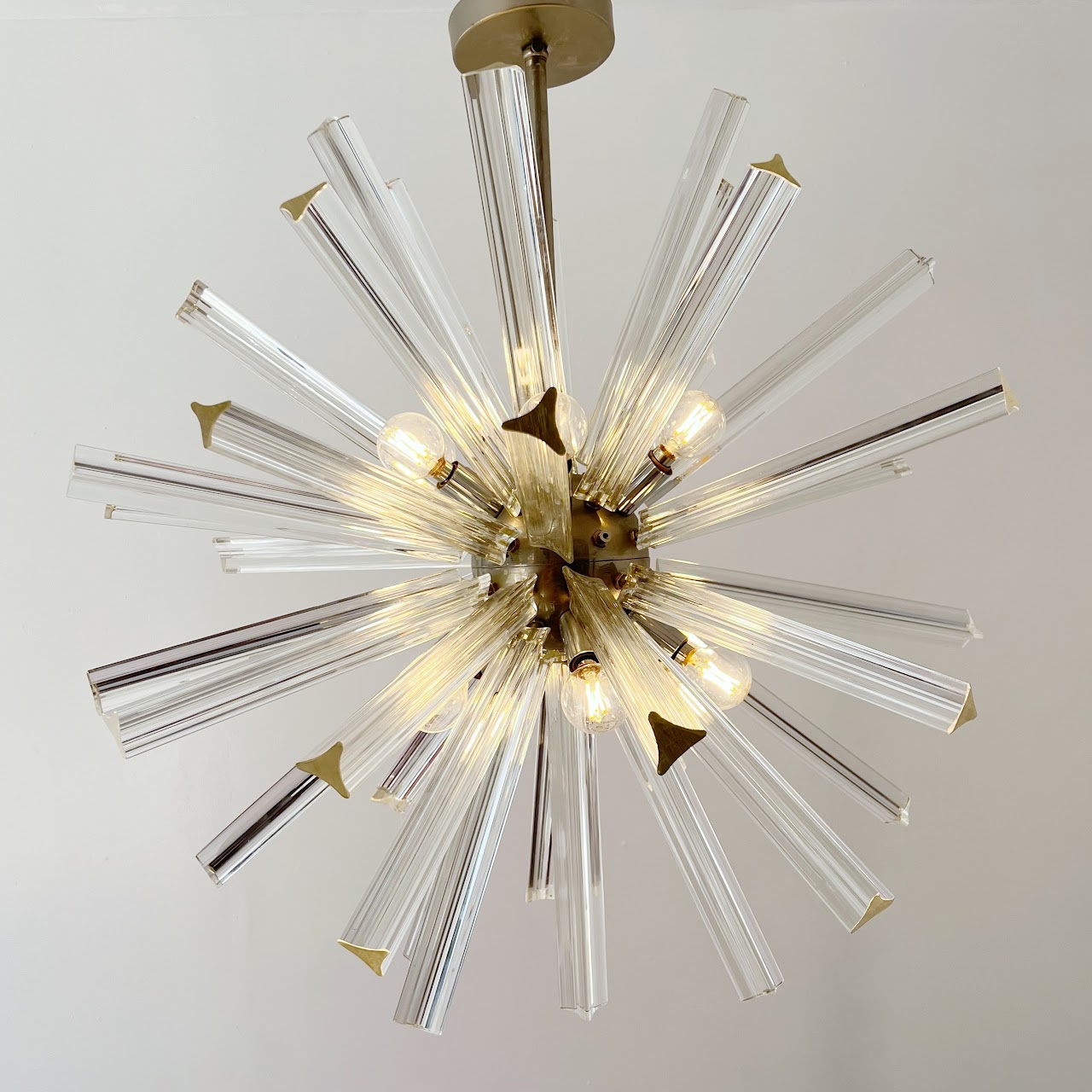 Mid-Century Modern Italian Chrome and Glass Sputnik Chandelier