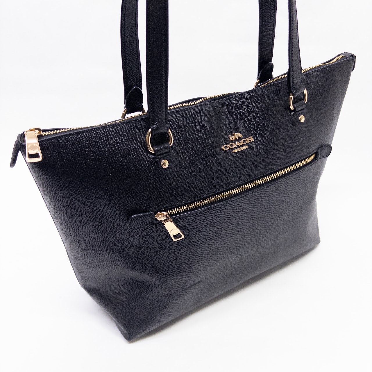 Coach Black Leather Gallery Tote Bag