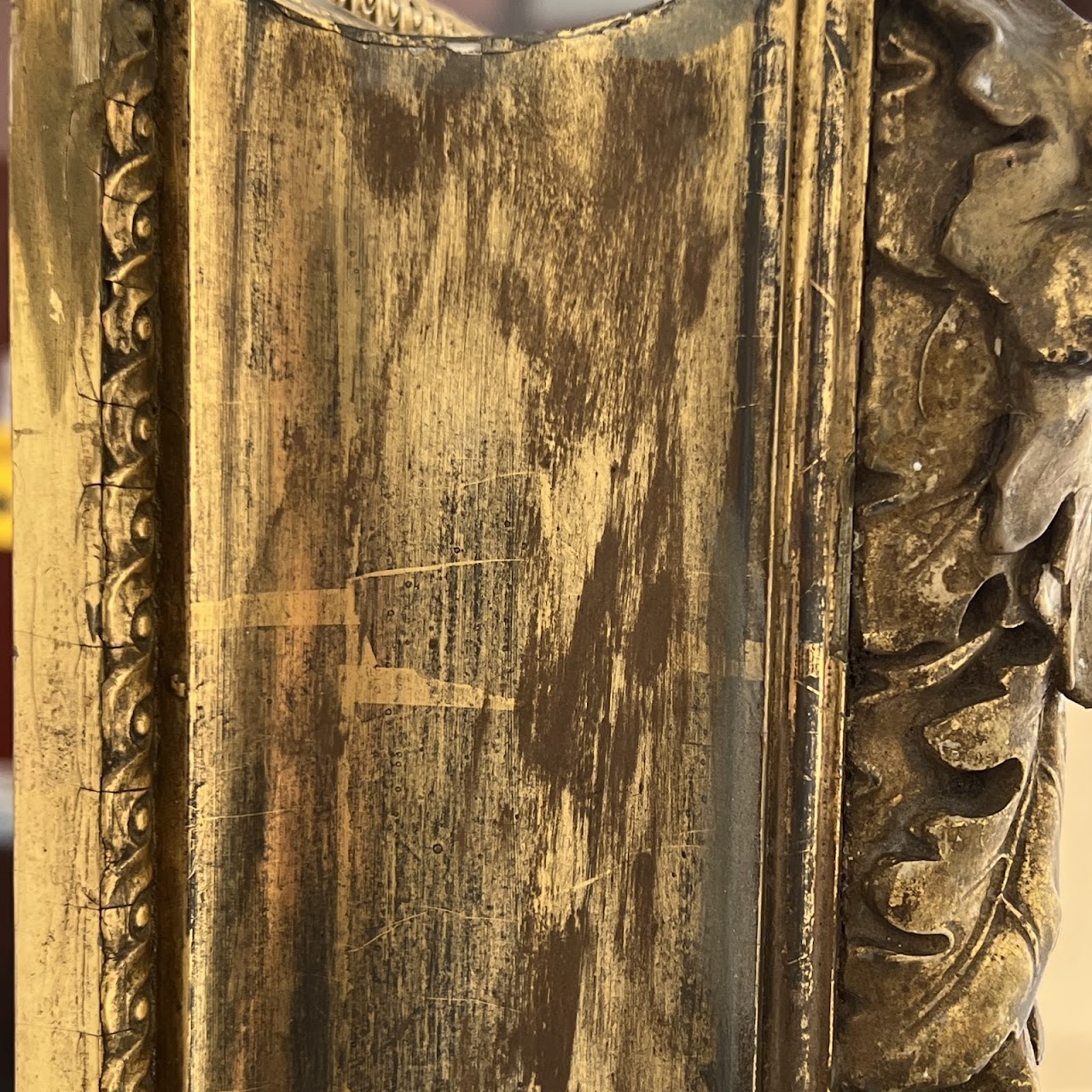 19th C. French Gilded Acorn and Oak Leaf Framed Monumental Mantel Mirror