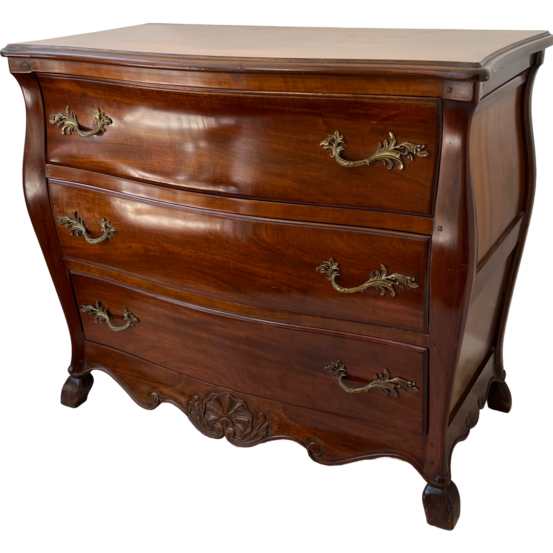 Louis XV Style Mahogany Three Drawer Dresser