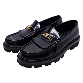 Celine Black Leather Margaret Loafers