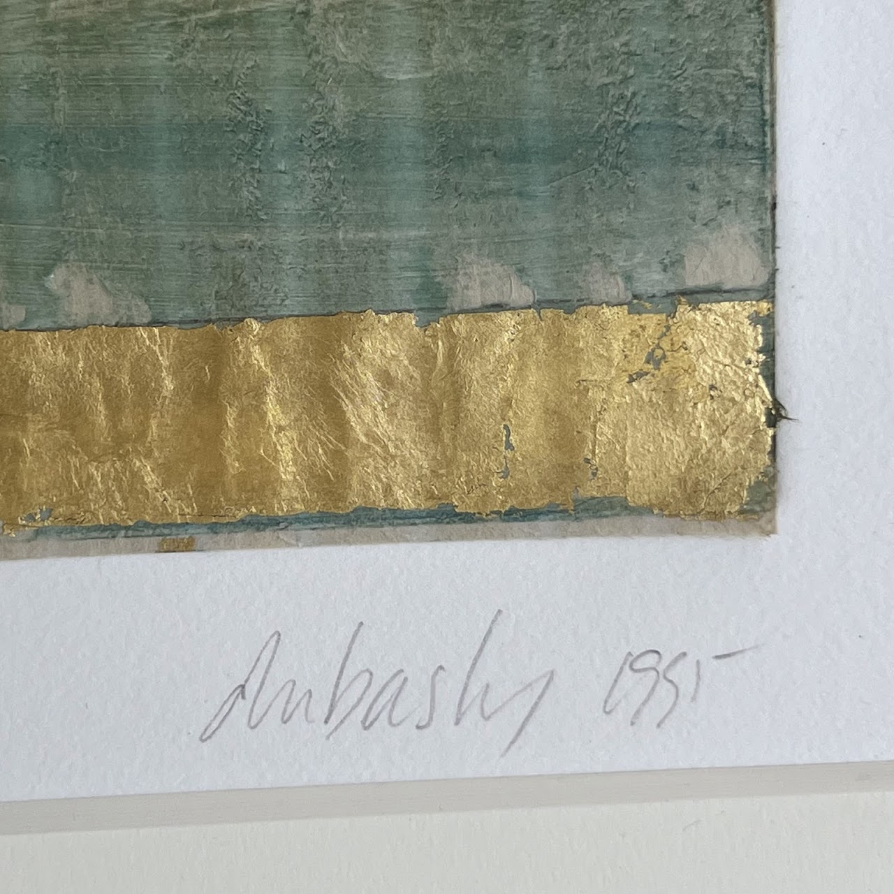 'Herbarium I' Signed Aquatint Etching, Chine Collé and Gold Leaf Monotype