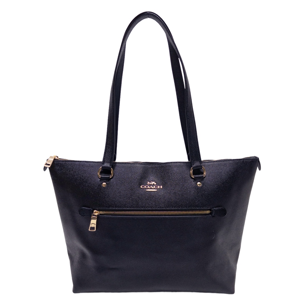 Coach Black Leather Gallery Tote Bag