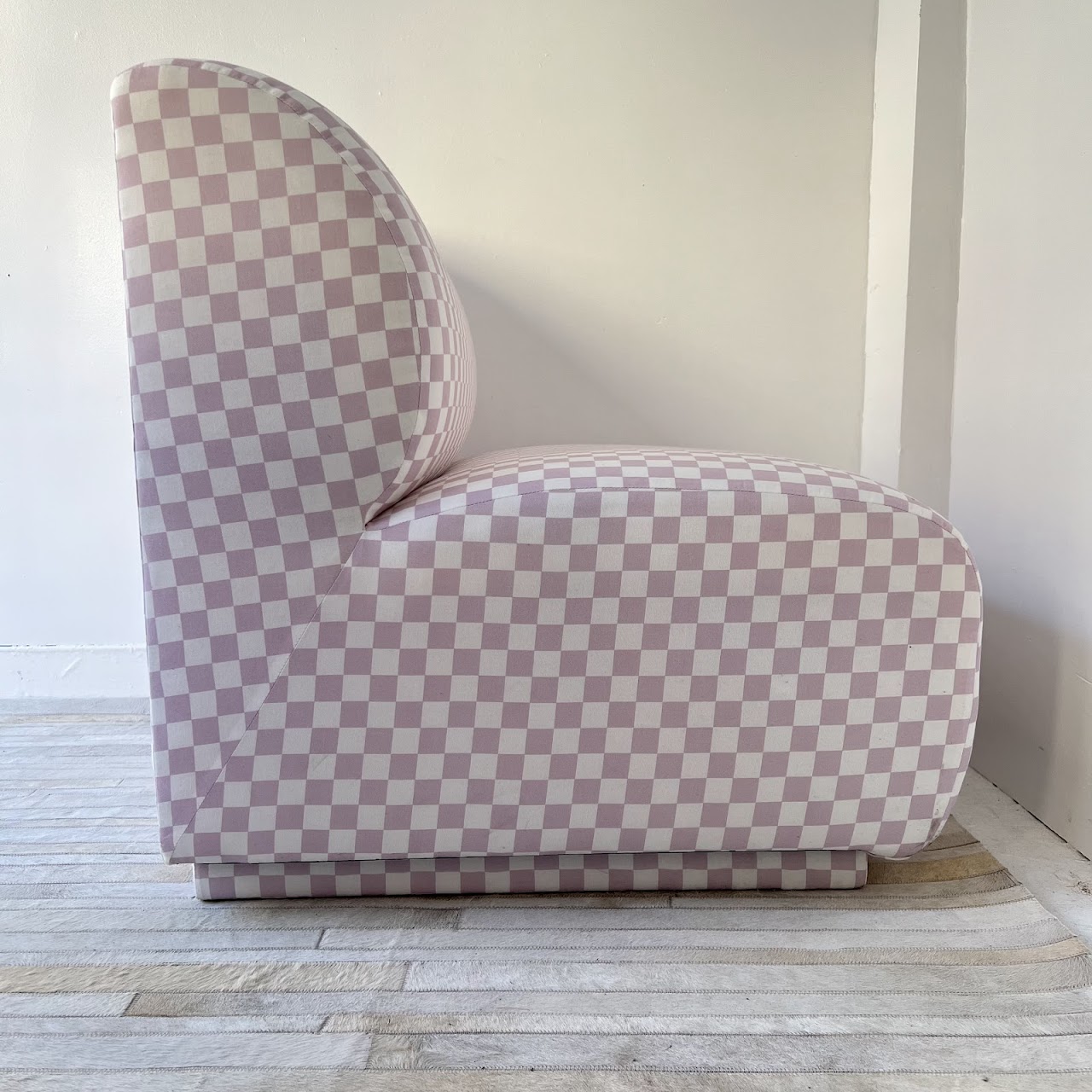 Skyline Furniture Dusty Mauve Checkerboard Slipper Chair Pair